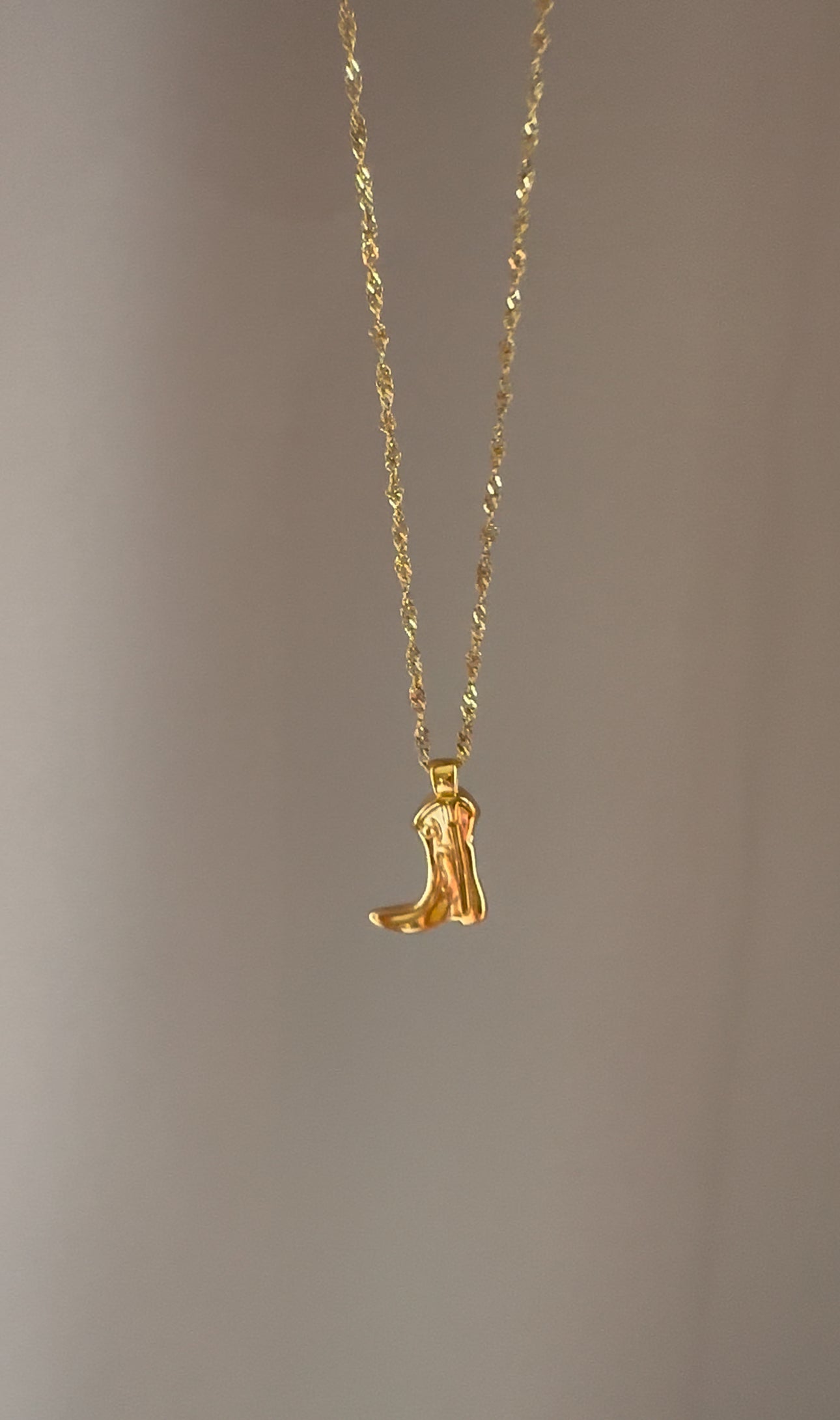 Boots Cowboy Necklace 18K Gold Plated