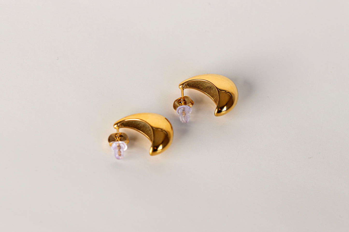 Crescent Moon Medium Hoop Earrings