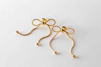 18K Gold Plated Bow Earrings
