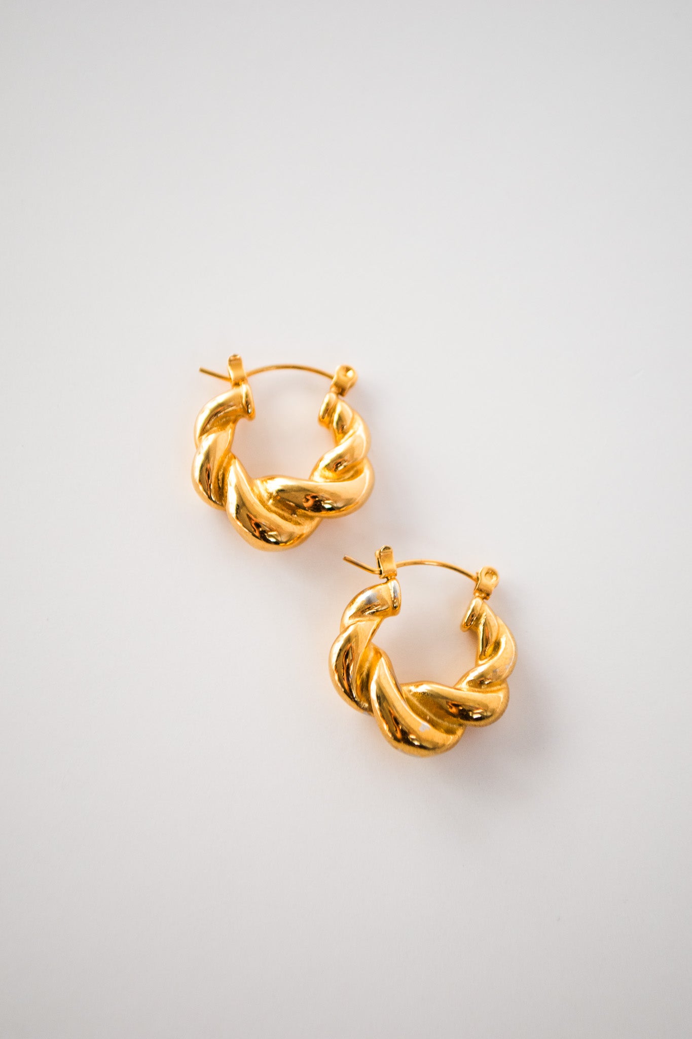 Croissant Twist Huggie Hoop Earrings