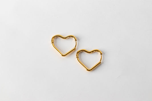 Heart Shaped Hoop Earrings