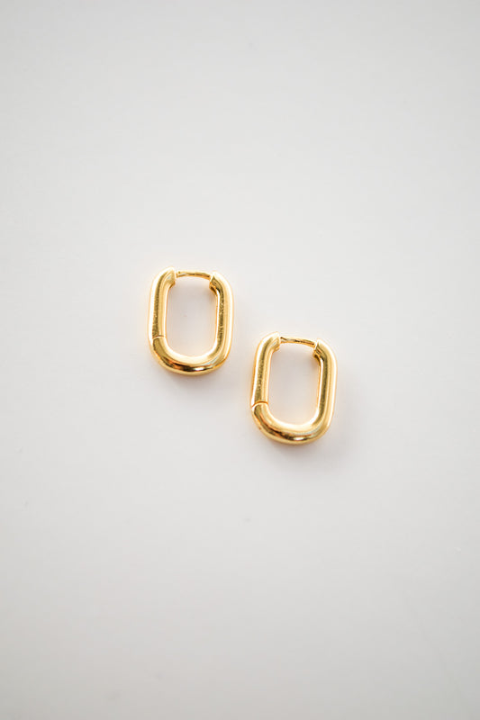 18K Gold Plated Rectangle Earrings