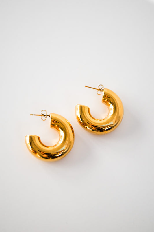 C Shape Chunky Hoop Earrings