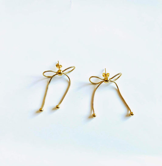 18K Gold Plated Bow Earrings