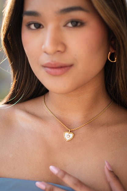 Vintage Rope Chain Heart Pendant