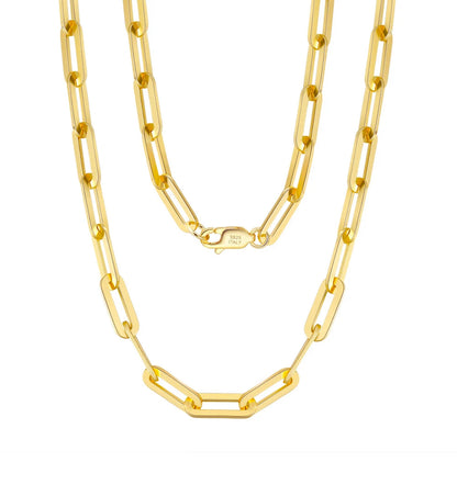 18" Paperclip Chain Necklace in 925 Sterling Silver